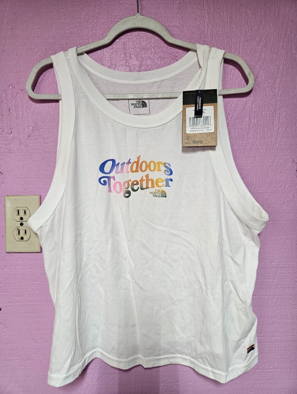 The North Face White 'Outdoors Together' Tank